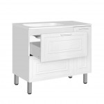 Тумба под умывальник Style Line Альба 90 L напольная/подвесная с бельевой корзиной белая левая ЛС-000010052