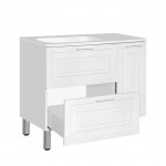 Тумба под умывальник Style Line Альба 90 L напольная/подвесная с бельевой корзиной белая левая ЛС-000010052