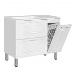 Тумба под умывальник Style Line Альба 90 L напольная/подвесная с бельевой корзиной белая левая ЛС-000010052