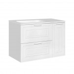 Тумба под умывальник Style Line Альба 90 L напольная/подвесная с бельевой корзиной белая левая ЛС-000010052