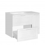 Тумба под умывальник Style Line Альба 90 L напольная/подвесная с бельевой корзиной белая левая ЛС-000010052