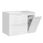 Тумба под умывальник Style Line Альба 90 L напольная/подвесная с бельевой корзиной белая левая ЛС-000010052