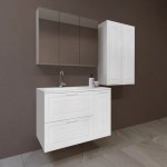 Тумба под умывальник Style Line Альба 90 L напольная/подвесная с бельевой корзиной белая левая ЛС-000010052