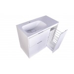 Тумба под умывальник Style Line Барселона 90 L напольная с выкатной корзиной белая левая СС-00002345 Тумба под умывальник Style Line Барселона 90 L напольная с выкатной корзиной белая левая СС-00002345