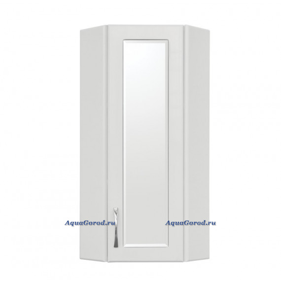 Шкаф подвесной Style Line Эко Стандарт 30 с зеркальной вставкой угловой белый ЛС-00000134