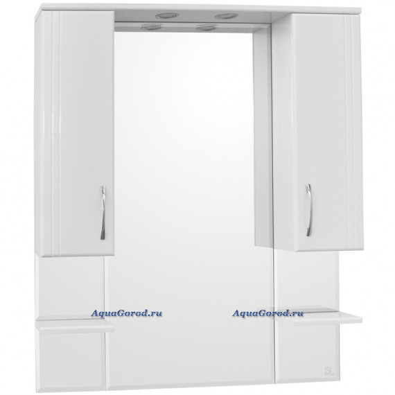 Зеркало-шкаф Style Line Эко Стандарт Энигма 90 см с подсветкой белый ЛС-00000174