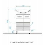 Тумба под умывальник Style Line Ирис 55 напольная белая ЛС-00000015