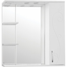 Зеркало-шкаф Style Line Эко Фьюжн Панда 80 см с подсветкой правый белый ЛС-00000080
