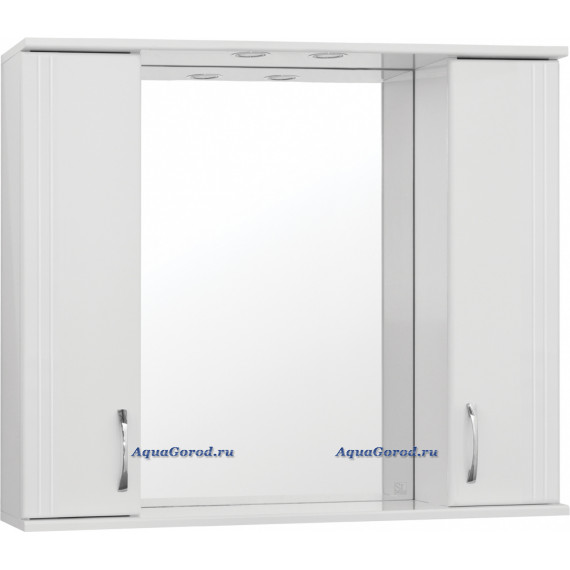 Зеркало-шкаф Style Line Эко стандарт Панда 100 см с подсветкой белый ЛС-00000239