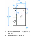 Зеркало-шкаф Style Line Виола 50 см с подсветкой белый глянец ЛС-00000117