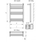 Полотенцесушитель Тера Богема с полкой водяной 500х800