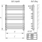 Полотенцесушитель Тера Экстра-П водяной 500x1000