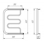 Полотенцесушитель Тера Фокстрот ПМ водяной 600x500