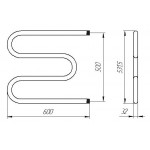 Полотенцесушитель Тера М-образный водяной 600x500