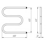 Полотенцесушитель Тера М-образный водяной 600x600