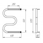 Полотенцесушитель Тера М-образный с полкой водяной 400х500