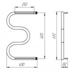 Полотенцесушитель Тера М-образный с полкой водяной 400x600