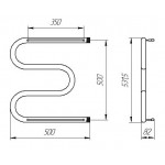 Полотенцесушитель Тера М-образный с полкой водяной 500x500
