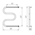 Полотенцесушитель Тера М-образный с полкой водяной 500x600