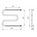 Полотенцесушитель Тера М-образный с полкой водяной 600x500