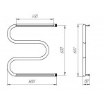 Полотенцесушитель Тера М-образный с полкой водяной 600x600