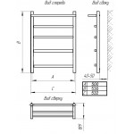 Полотенцесушитель Тера Ребро с полкой водяной 500x600