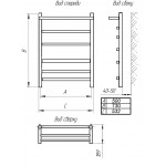 Полотенцесушитель Тера Ребро с полкой водяной 500х800