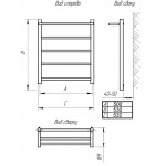 Полотенцесушитель Тера Классика с полкой водяной 500x600