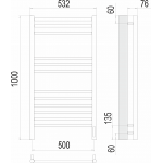 Полотенцесушитель электрический Terminus Аврора П12 500х1000 sensor quick touch 4670078527226
