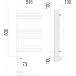 Полотенцесушитель Terminus Астра П15 70х800 мм 4670078530486
