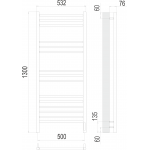 Полотенцесушитель электрический Terminus Аврора П15 500х1300 sensor quick touch 4670078527233