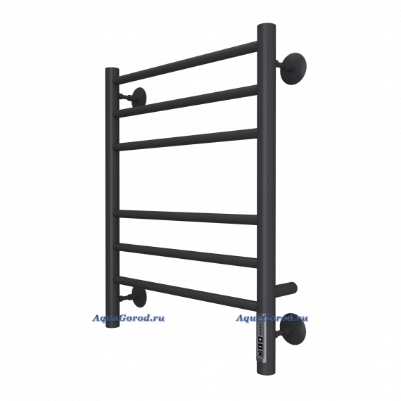 Полотенцесушитель электрический Terminus Аврора П6 450х600 с диммером черный матовый 4670078527479