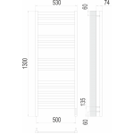 Полотенцесушитель электрический Terminus Енисей П15 500х1300 sensor quick touch 4670078526274