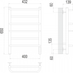 Полотенцесушитель электрический Terminus Евромикс П6 400х650 quick touch 4670078531261