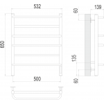 Полотенцесушитель электрический Terminus Евромикс П6 500х650 quick touch 4670078531278