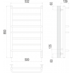 Полотенцесушитель электрический Terminus Евромикс П8 532х850 quick touch 4670078531292