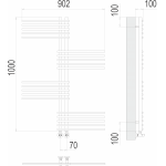 Полотенцесушитель Terminus Европа П20 70х1000 мм 4670078530615