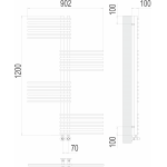 Полотенцесушитель Terminus Европа П24 70х1200 мм 4670078530622