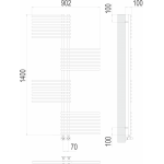Полотенцесушитель Terminus Европа П28 70х1400 мм 4670078530639