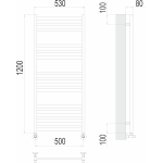 Полотенцесушитель Terminus Грета П15 500х1200 мм 4670078530592
