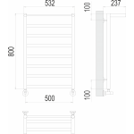 Полотенцесушитель Terminus Хендрикс П8 500х800 с полкой 4670078530424