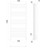 Полотенцесушитель электрический Terminus Ватикан П15 500х1300 sensor quick touch 4670078526212
