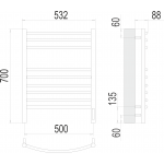 Полотенцесушитель электрический Terminus Классик П9 500х700 sensor quick touch 4670078527356