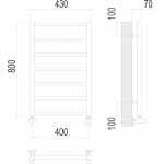 Полотенцесушитель Terminus Контур П7 400х800 мм 4670078529640
