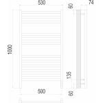 Полотенцесушитель электрический Terminus Ното П12 500х1000 sensor quick touch 4670078526519