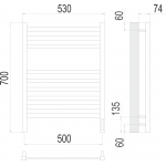 Полотенцесушитель электрический Terminus Ното П9 500х700 sensor quick touch 4670078526960