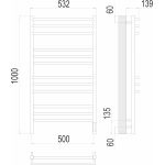 Полотенцесушитель электрический Terminus Прато П12 500х1000 sensor quick touch 4670078527134