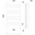 Полотенцесушитель электрический Terminus Соренто П12 500х1000 sensor quick touch 4670078527196