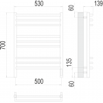 Полотенцесушитель электрический Terminus Соренто П9 500х700 sensor quick touch 4670078531490