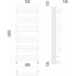 Полотенцесушитель Terminus Соренто П18 500х1200 мм 4670078530851